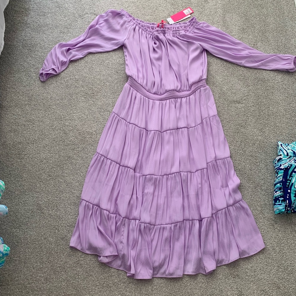 NWOT Lilly Pulitzer Lavender Off-Shoulder Dress